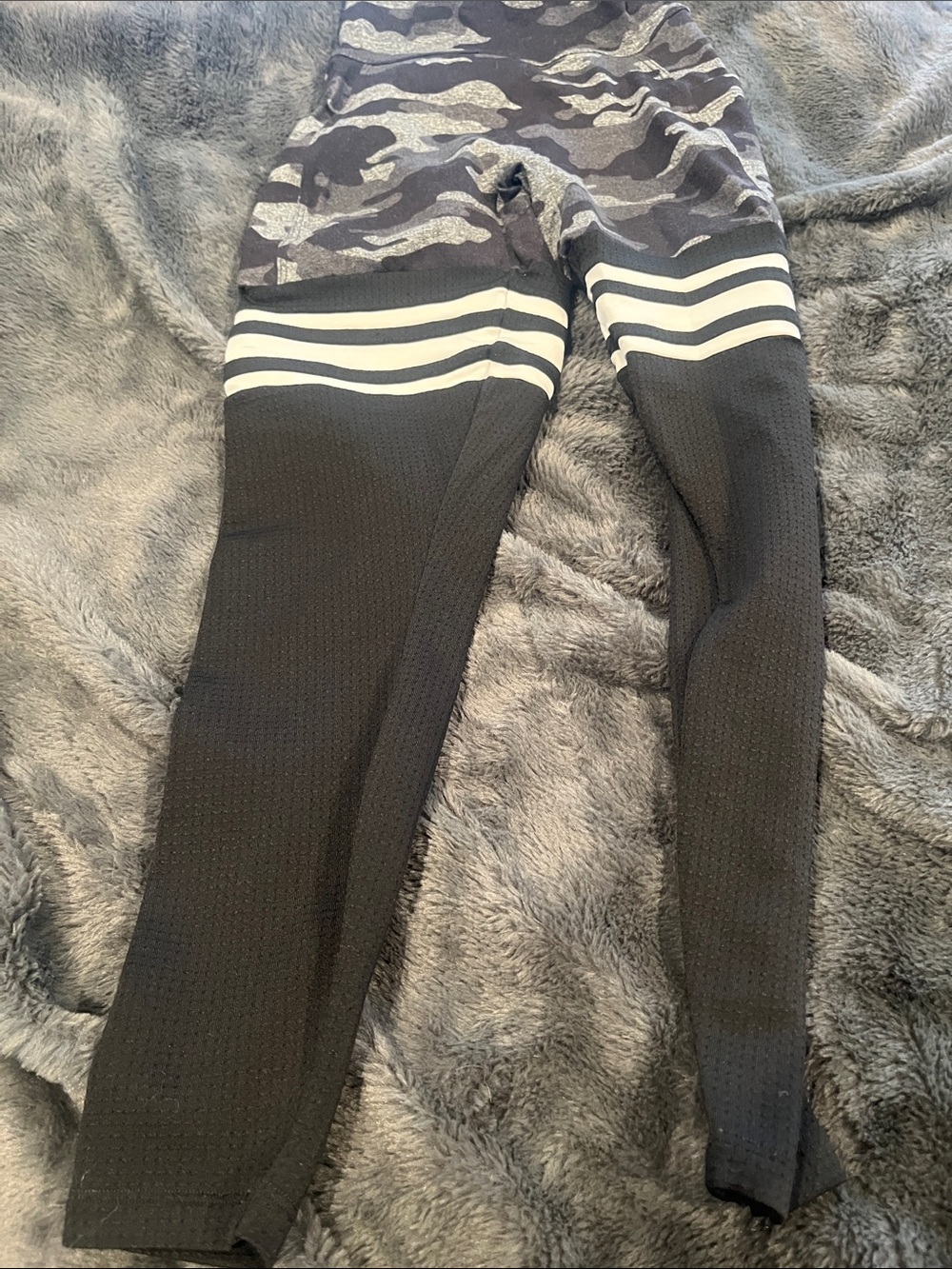 Woman’s Black & Gray Camo Active Leggings